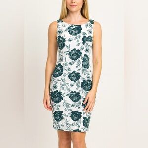 Eva Mendes for New York & Company Floral Midi Dress - White and Green